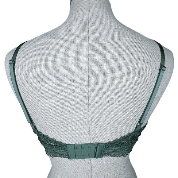 Victoria’s Secret Bralette sz L * Green Floral Stretch Lace No Wire Wireless - Picture 3 of 7